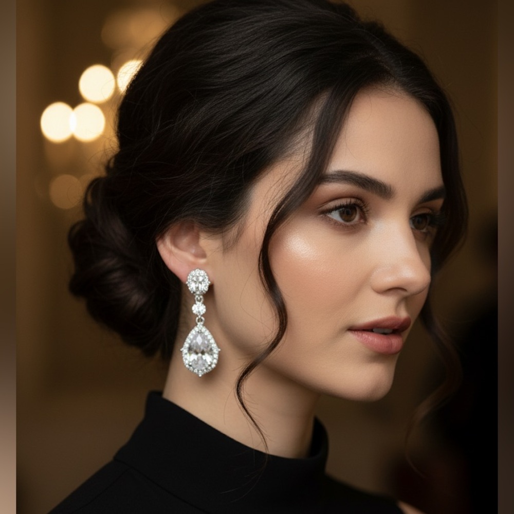 Elegant Silver plated Drop Earrings